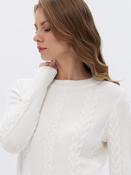 Ivory Cable Knit Crew Neck Sweater image