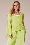 Lightweight Textured Knit Top - Lime Green image
