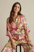 Tropical Print Short Sleeve Shirt - Fuchsia image