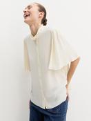 Cream Flutter Sleeve Blouse image