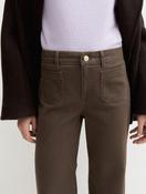 Chocolate Brown High-Waisted Wide Leg Trousers image