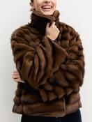 Chocolate Brown Textured Faux Fur Jacket image