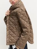 Taupe Diamond-Quilted Hooded Jacket image