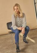 Black Zig Zag Ruffle Blouse image