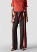 Chocolate Brown Side Stripe Wide Leg Trousers image