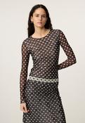 Heart Print Mesh Top image