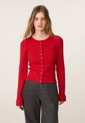 Red Ribbed Button Cardigan image