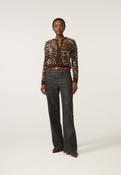 Animal Print Fluffy Knit Cardigan image
