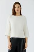 Ivory Relaxed Three-Quarter Sleeve Knit