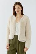 Cream Faux Fur Jacket image