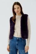 OUI Faux Fur Knitted Waistcoat image