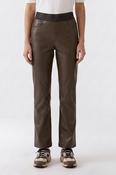 Chocolate Faux Leather Trousers image