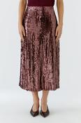Burgundy Sequin Midi Skirt image