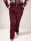 Burgundy Corduroy Straight-Leg Trousers