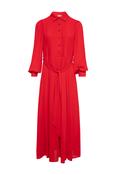 Pleated Belted Maxi Shirt Dress image