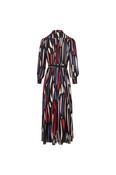 Abstract Print Belted Maxi Dress image