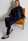 Navy Wide-Leg Corduroy Trousers image