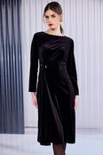 Dark Brown Velvet Midi Dress