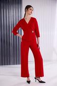 Red Embellished Waist Jumpsuit image