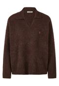 Chocolate Brown Collared Knit Jumper image