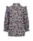 Mos Mosh Burgundy Floral Ruffle Shirt