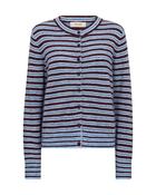 Striped Knit Cardigan in Blue &amp; Burgundy