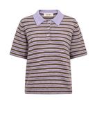 Mos Mosh Lilac Stripe Knit Polo Top image