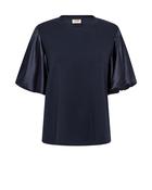 Mos Mosh Navy Satin Sleeve Top image