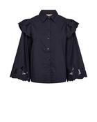 Mos Mosh Navy Broderie Detail Shirt image