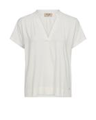 Relaxed V-Neck Jersey Blouse - Ecru image