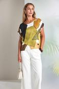 Abstract Print Top in Olive image