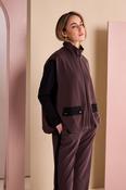 Chocolate Brown Zip-Up High-Neck Gilet image