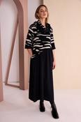 Black &amp; Beige Abstract Print Maxi Dress image