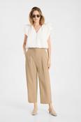 Wide Leg Pleated Trousers - Toffee image