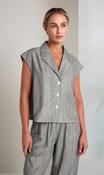 Grey Crinkle Print Waistcoat