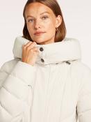 Off White Long Hooded Belted Puffer image
