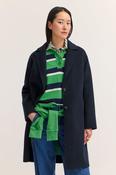 Navy Wool Blend Tailored Coat image