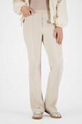 Flared Trousers with Stretch Waistband - Beige image