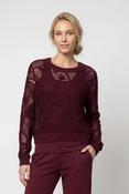 Burgundy Open Knit Jumper image