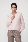 Blush Embellished Zip Knit Cardigan