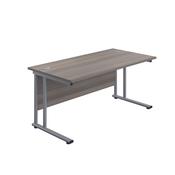 Jemini Desk Grey Oak/Silver 