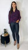 Edwina Leather Trouser Navy- Short
