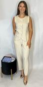 Ichi Linen Trouser Beige image