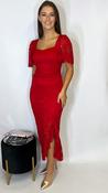 Heidi Lace Dress Red