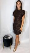 Ami Sequin Dress Brown