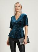 Mila Velvet Top Teal