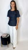 Ichi Tulle Denim Top