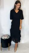 Valentina Ruffle Dress Black image