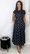Betty Polka Dot Dress Blue/Brown image