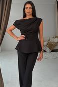 Connie Peplum Top Black image